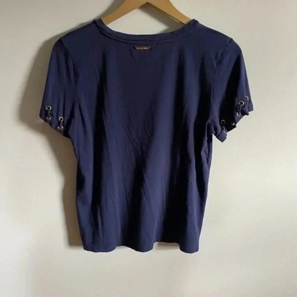 Michael Kors Blue T shirt Laced Sleeves - Picture 7 of 9